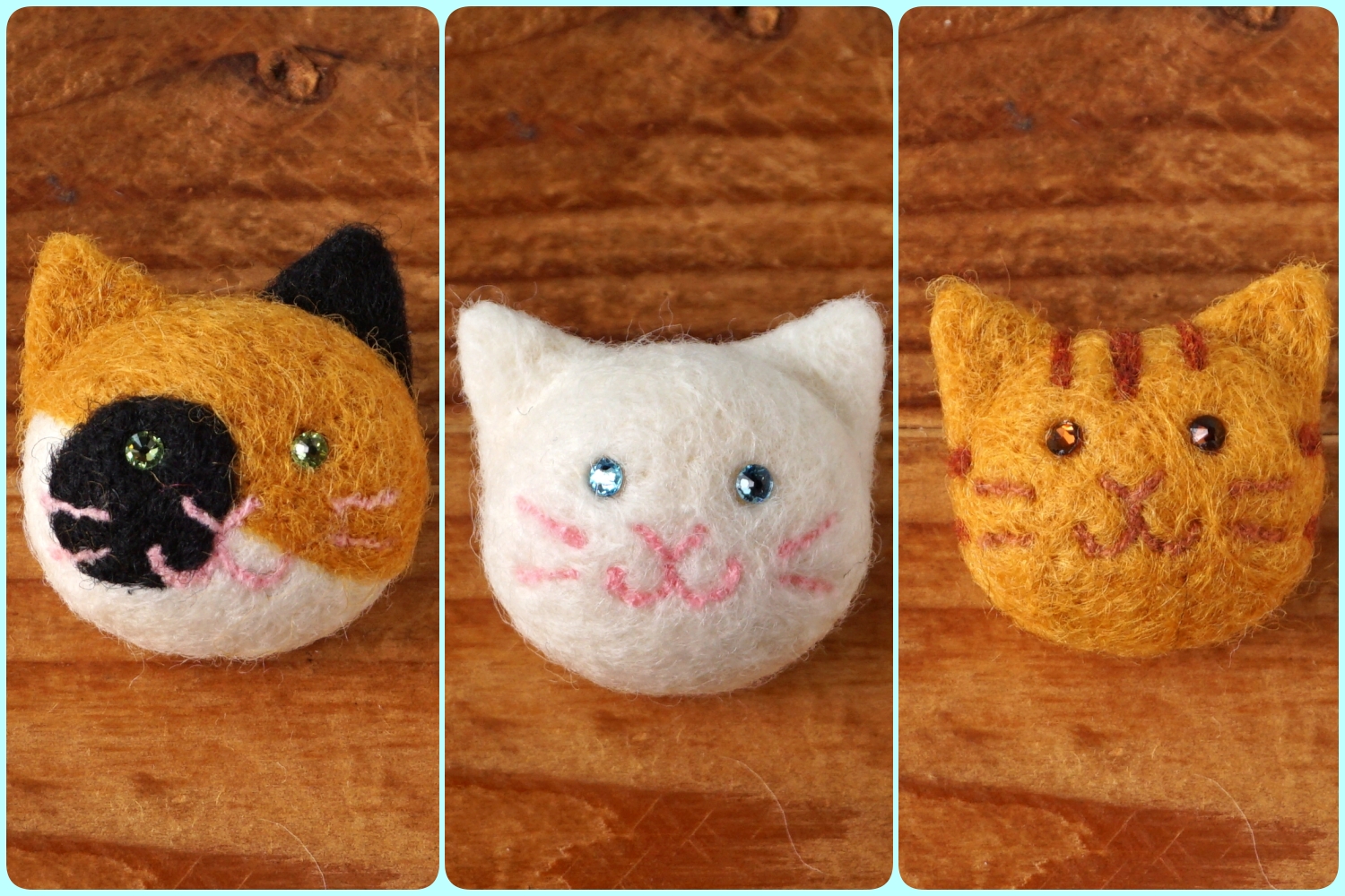 【選べる】フェルティングバッチ・ねこ